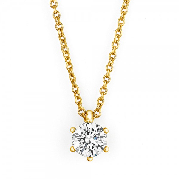 Meiller Diamonds Paris Solitärcollier Gelbgold, m. Brillant 0,70ct