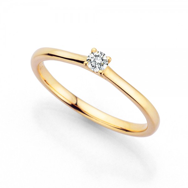 Meiller Love Vienna Solitärring Gelbgold, m. Brillant 0,15ct